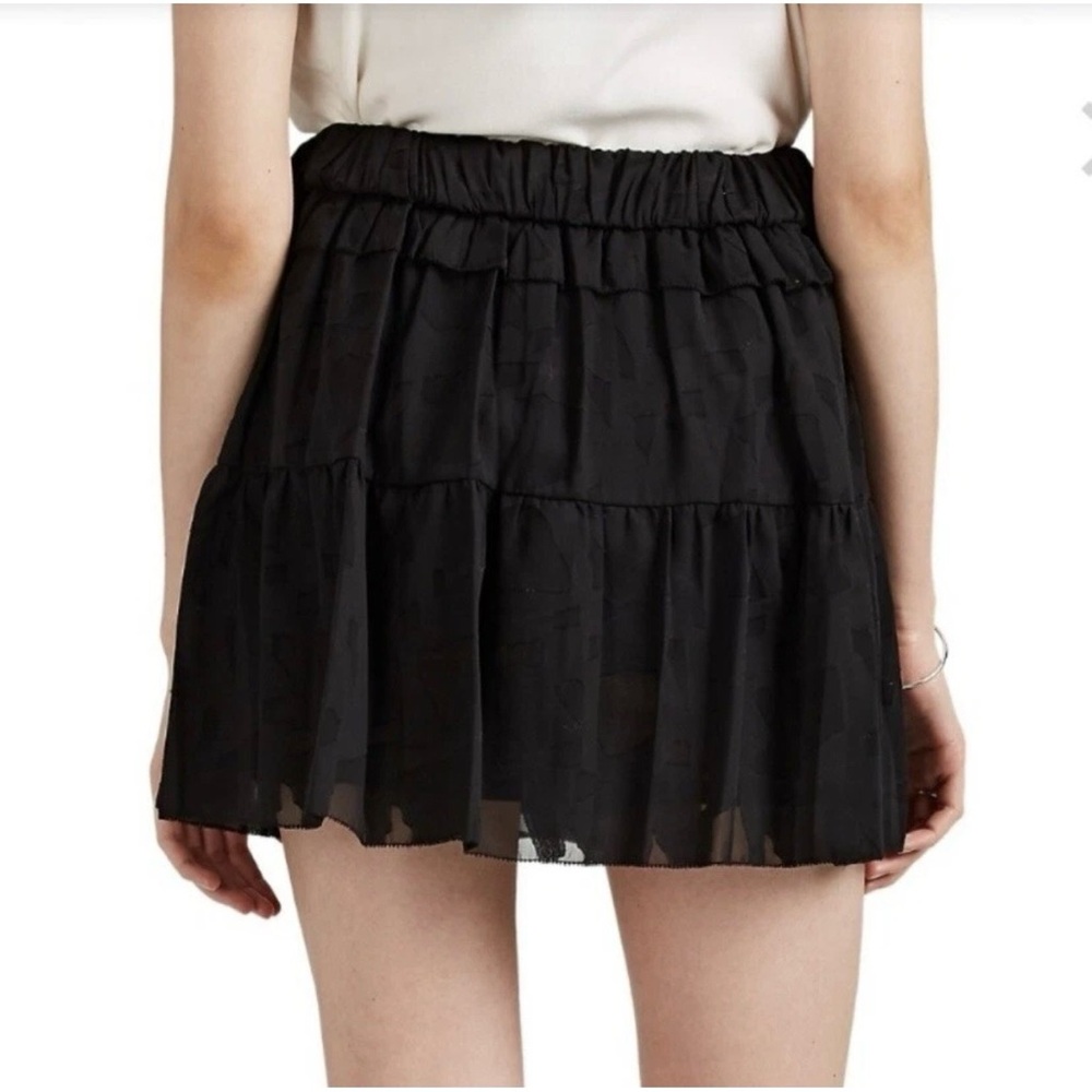 IRO Carmel Black Chiffon Tiered Mini Skirt - Picture 3 of 10